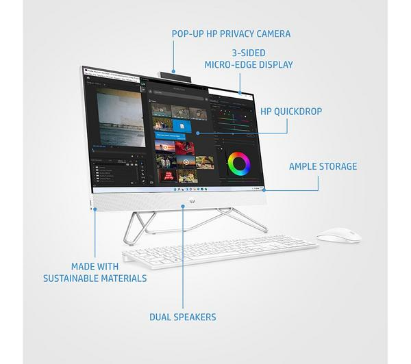 HP 24-cb1003na 23.8" All-in-One PC - Intel® Core™ i5, 256 GB SSD, White