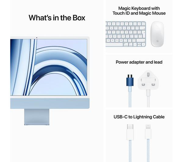 APPLE iMac 4.5K 24" (2023) - M3, 512 GB SSD, Blue