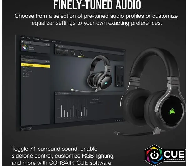 CORSAIR Virtuoso RGB Wireless 7.1 Gaming Headset - Black