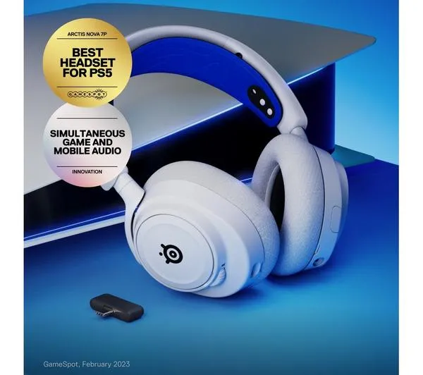 STEELSERIES Arctis Nova 7P Wireless 7.1 Gaming Headset - White