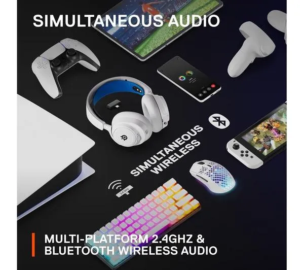 STEELSERIES Arctis Nova 7P Wireless 7.1 Gaming Headset - White