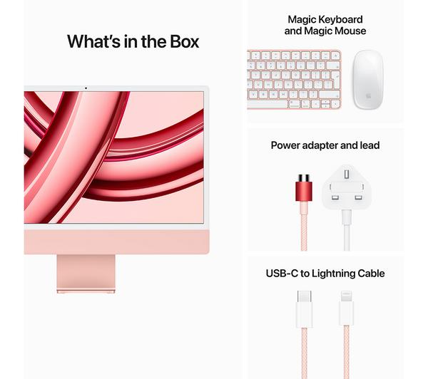 APPLE iMac 4.5K 24" (2023) - M3, 256 GB SSD, Pink