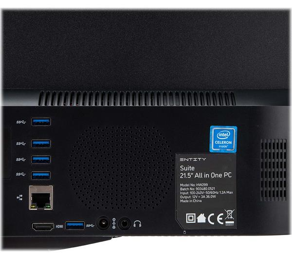 ENTITY Suite 21.5" All-in-One PC - Intel® Celeron®, 64 GB SSD, Black