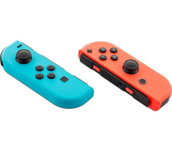 NINTENDO Switch Neon, Mario Kart 8 & Joy-Con Racing Wheels Bundle