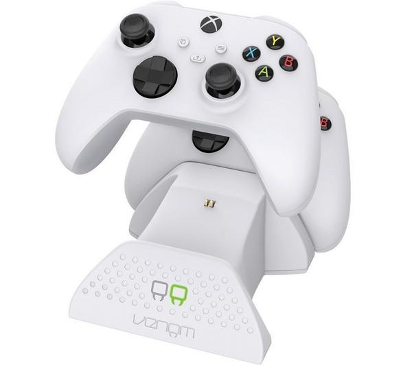MICROSOFT Xbox Series X, Additional White Controller & VS2871 Xbox Series X/S & Xbox One Twin Docking Station (White) Bundle