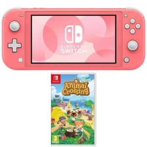 NINTENDO Switch Lite (Coral) & Animal Crossing: New Horizons Bundle