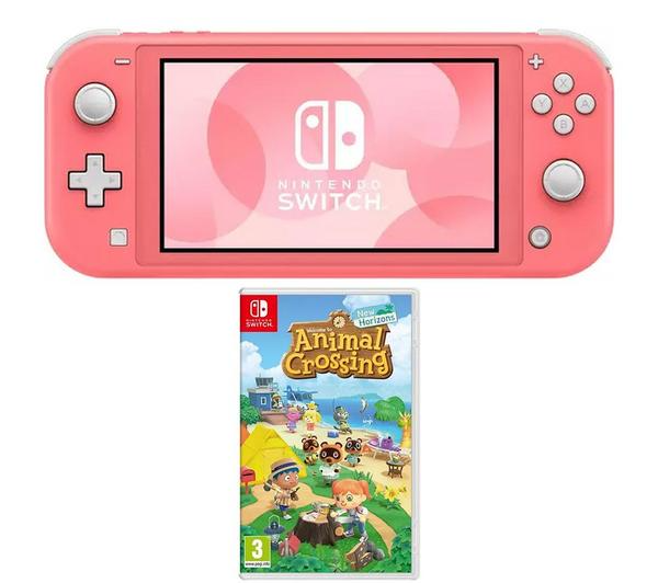 NINTENDO Switch Lite (Coral) & Animal Crossing: New Horizons Bundle