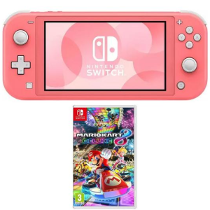 NINTENDO Switch Lite (Coral) & Mario Kart 8 Deluxe Bundle