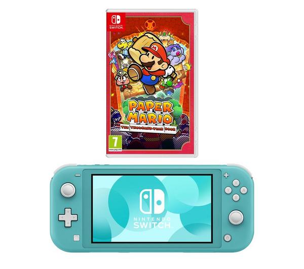 NINTENDO Switch Lite & Paper Mario: The Thousand-Year Door Bundle - Turquoise