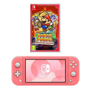 NINTENDO Switch Lite & Paper Mario: The Thousand-Year Door Bundle - Coral