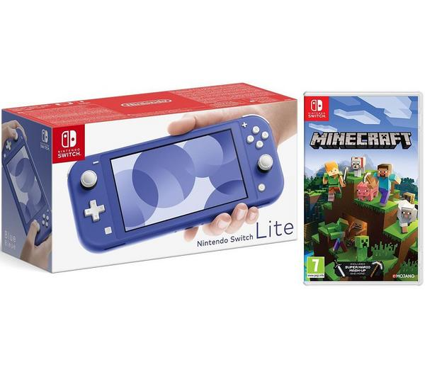 NINTENDO Switch Lite Blue & Minecraft Bundle