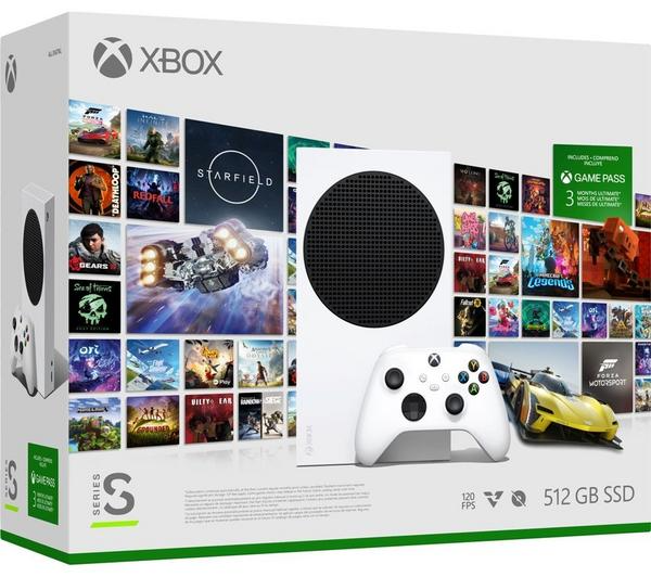 MICROSOFT Xbox Series S, Xbox Game Pass Ultimate (3 months), Wireless Controller (Black) & Twin Docking Station Bundle