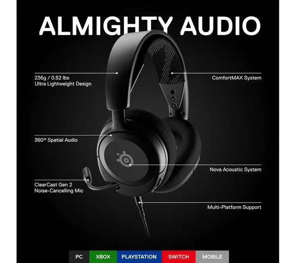 STEELSERIES Arctis Nova 1 7.1 Gaming Headset - Black