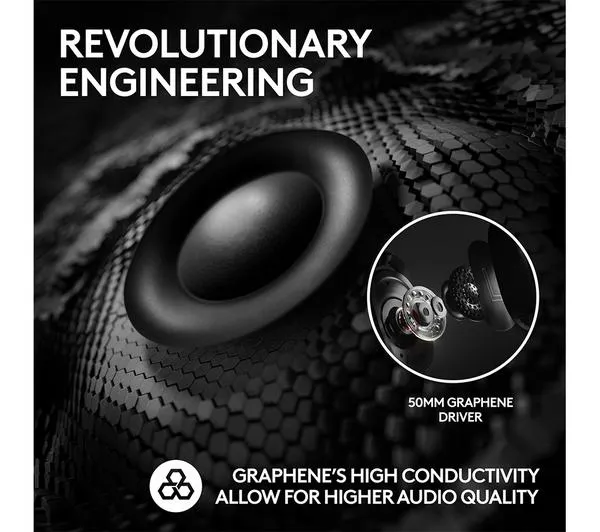 LOGITECH PRO X 2 Graphene Driver LIGHTSPEED Wireless 7.1 Gaming Headset - Black