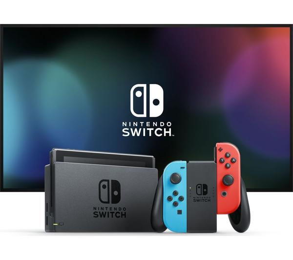 NINTENDO Switch & Paper Mario: The Thousand-Year Door Bundle - Neon Red & Blue