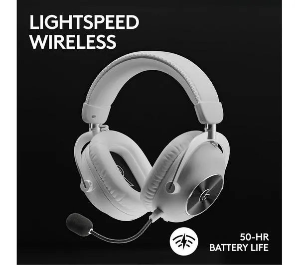 LOGITECH PRO X 2 LIGHTSPEED Wireless 7.1 Gaming Headset (White) & Steam Wallet Card (£20) Bundle