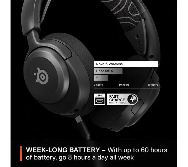 STEELSERIES Arctis Nova 5 Wireless PC Gaming Headset - Black