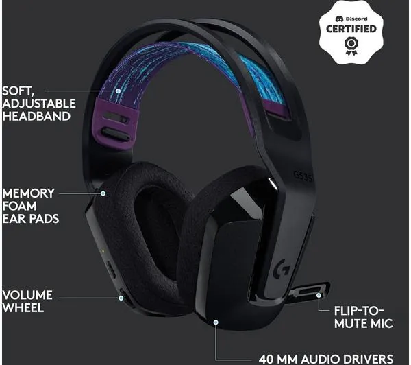 LOGITECH G535 LIGHTSPEED Wireless Gaming Headset - Black