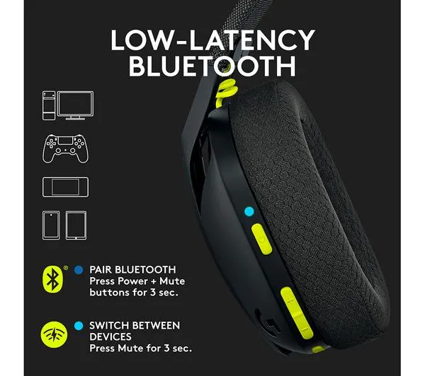 LOGITECH G435 Wireless Gaming Headset - Black