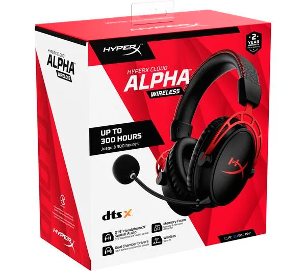 HYPERX Cloud Alpha Wireless Gaming Headset - Black & Red