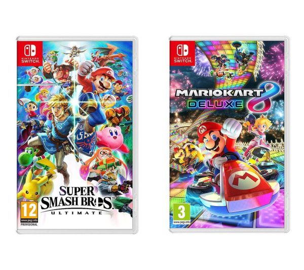 NINTENDO SWITCH Super Smash Bros. Ultimate & Mario Kart 8 Deluxe Bundle