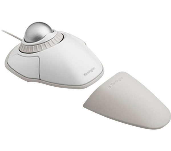 KENSINGTON K72500WW Wired Optical Mouse Orbit with Scroll Ring - White & Silver