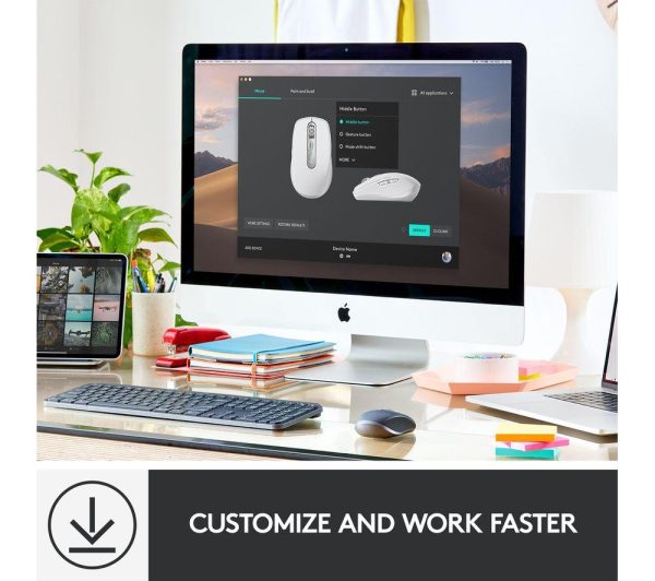 LOGITECH MX Anywhere 3 for Mac Wireless Darkfield Mouse - Pale Grey