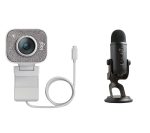 LOGITECH StreamCam Full HD USB-C Webcam & Yeti Professional USB Microphone Bundle - White & Black