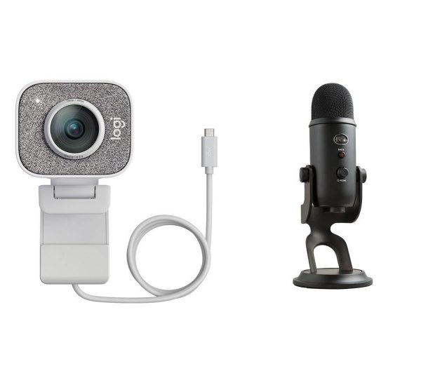 LOGITECH StreamCam Full HD USB-C Webcam & Yeti Professional USB Microphone Bundle - White & Black