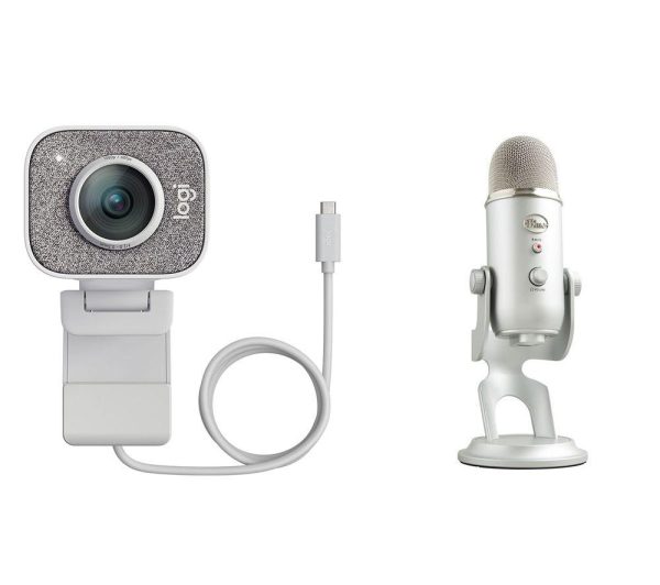 LOGITECH StreamCam Full HD USB-C Webcam & Yeti Professional USB Microphone Bundle - White & Silver