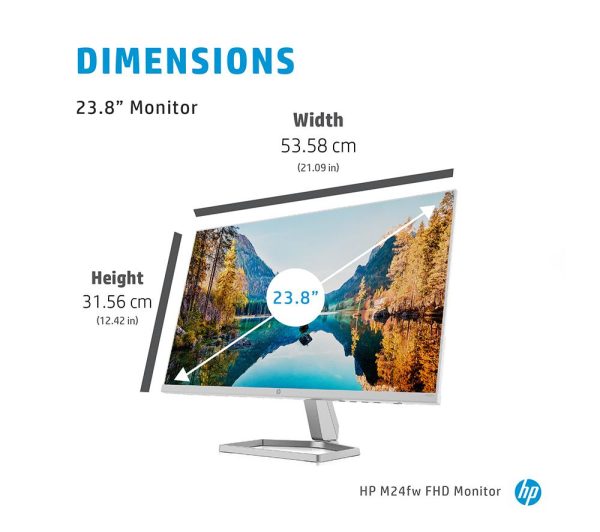 HP M24fw Full HD 23.8" IPS LCD Monitor - White