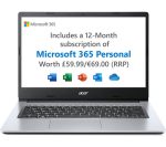 ACER Aspire 1 14" Laptop - IntelÂ® CeleronÂ®, 128 GB eMMC, Silver