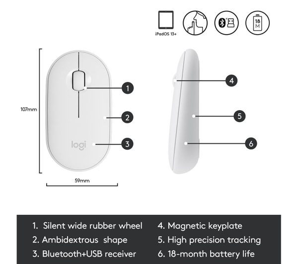 LOGITECH MX Keys Mini Wireless Keyboard & MX Anywhere 3 Wireless Darkfield Mouse - Pale Grey
