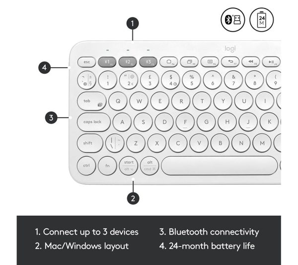 LOGITECH MX Keys Mini Wireless Keyboard & MX Anywhere 3 Wireless Darkfield Mouse - Pale Grey