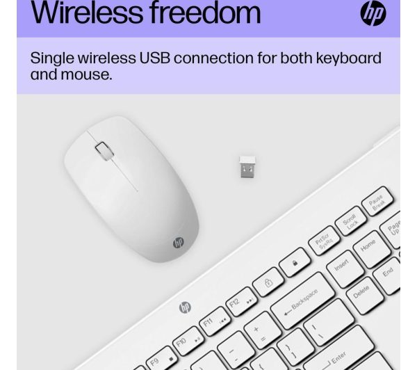 HP 230 Wireless Keyboard & Mouse Set - White