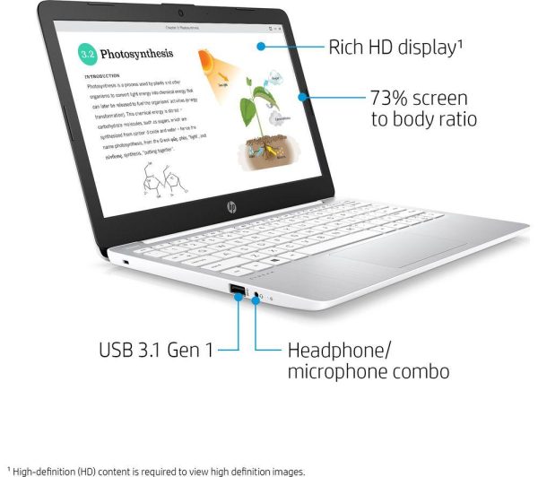 HP Stream 11-ak0515sa 11" Laptop - IntelÂ® CeleronÂ®, 64 GB eMMC, White