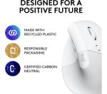 LOGITECH Lift Vertical Ergonomic Optical Mouse - White