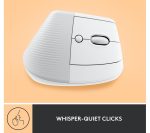 LOGITECH Lift Vertical Ergonomic Optical Mouse - White