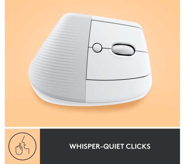 LOGITECH Lift Vertical Ergonomic Optical Mouse - White