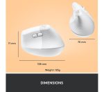 LOGITECH Lift Vertical Ergonomic Optical Mouse - White