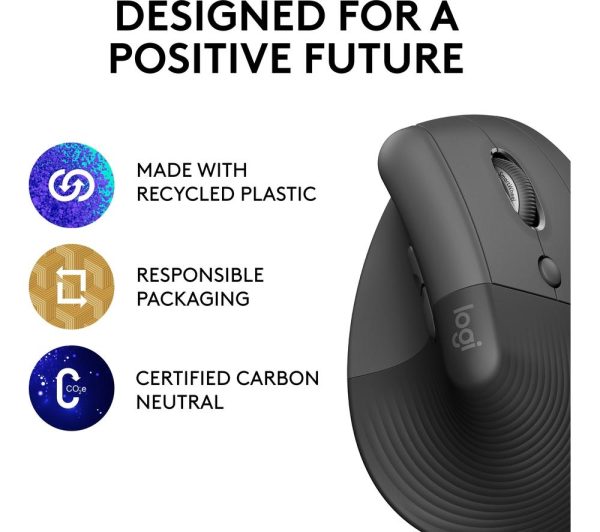 LOGITECH Lift Vertical Ergonomic Optical Mouse - Graphite