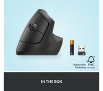 LOGITECH Lift Vertical Ergonomic Optical Mouse - Graphite