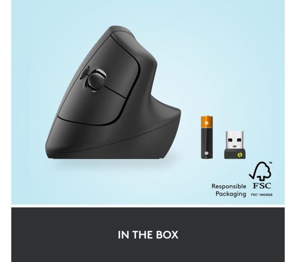 LOGITECH Lift Vertical Ergonomic Optical Mouse - Graphite