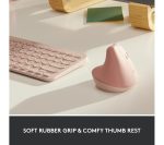LOGITECH Lift Vertical Ergonomic Optical Mouse - Rose