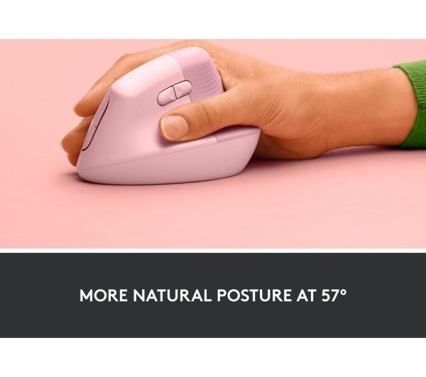 LOGITECH Lift Vertical Ergonomic Optical Mouse - Rose