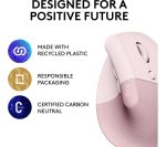 LOGITECH Lift Vertical Ergonomic Optical Mouse - Rose