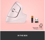 LOGITECH Lift Vertical Ergonomic Optical Mouse - Rose