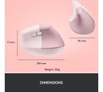 LOGITECH Lift Vertical Ergonomic Optical Mouse - Rose