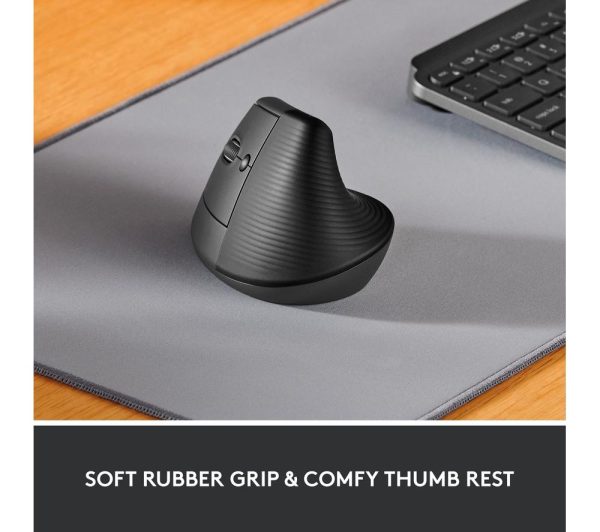 LOGITECH Lift Vertical Ergonomic Optical Mouse - Graphite, Left-Handed