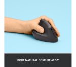 LOGITECH Lift Vertical Ergonomic Optical Mouse - Graphite, Left-Handed
